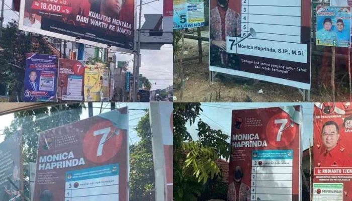 Baliho Caleg di Pangkalpinang Jadi Sasaran Aksi Vandalisme