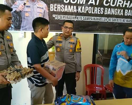 Kapolres Bangka Barat Serahkan Santunan untuk Ahli Waris Anggota KPPS Air Belo