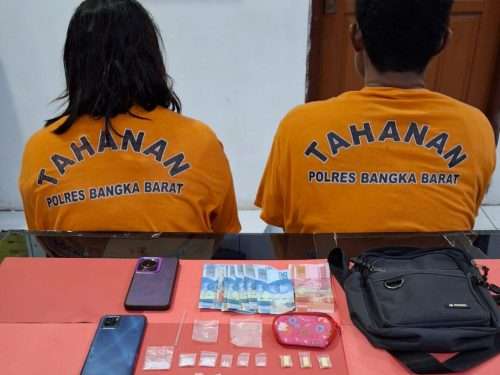 Suami Istri di Mentok Diciduk Polisi, Simpan 18 Paket Sabu dan 6 Butir Ekstasi