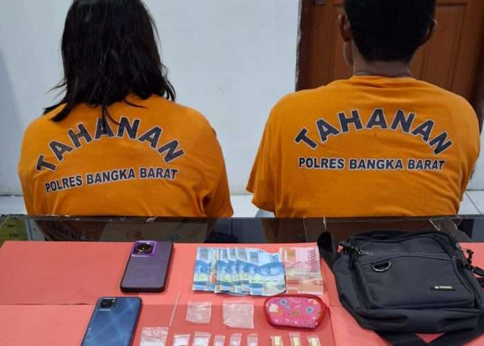 Suami Istri di Mentok Diciduk Polisi, Simpan 18 Paket Sabu dan 6 Butir Ekstasi