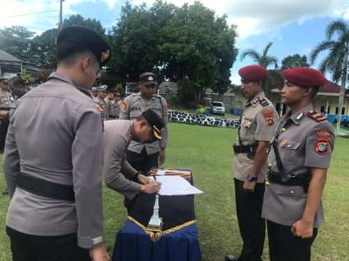 10 PJU Polres Bangka Berganti, 2 Kabag, 2 Kasat, dan 6 Kapolsek 