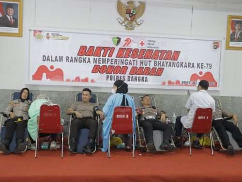 Polres Bangka Gelar Donor Darah, Terkumpul 27 Kantong