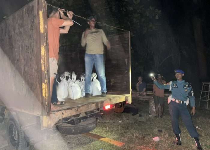 Lanal Babel Gagalkan Penyelundupan 5 Ton Pasir Timah,