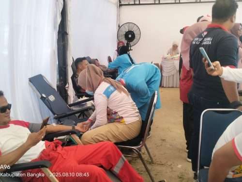 PMI Bangka Kumpulkan 71 Kantong Darah di HUT ke-49 PT Timah