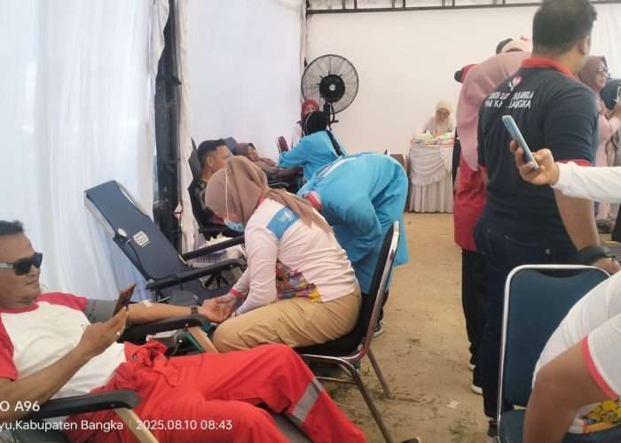 PMI Bangka Kumpulkan 71 Kantong Darah di HUT ke-49 PT Timah