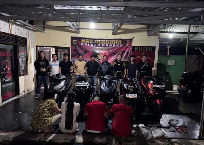 Sat Reskrim Polres Bangka Bongkar Komplotan Penggelap Motor, 4 Pelaku Ditangkap