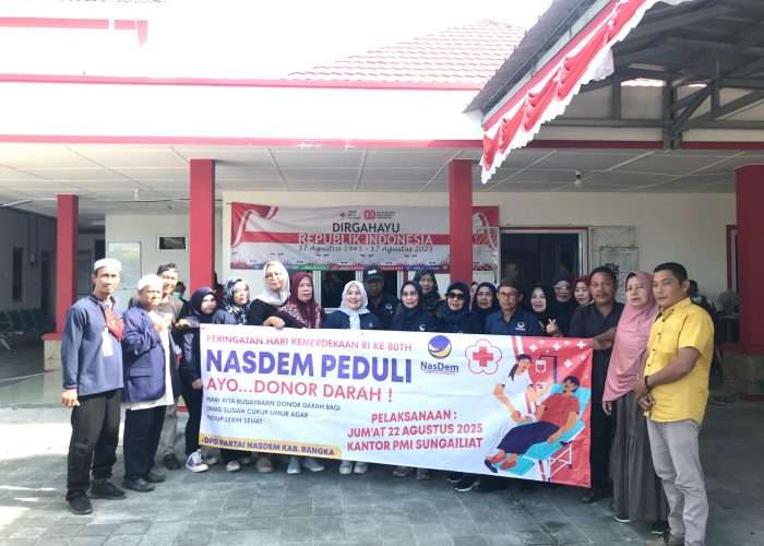 Setetes Darah untuk Negeri, NasDem Bangka Gelar Donor Darah Peringati HUT RI ke-80