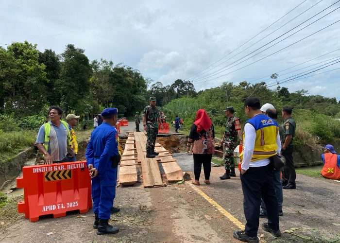 Dandim 0414/Belitung Tinjau Jembatan Ambruk di Perbatasan Belitung–Beltim