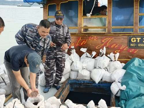 Trisula Lanal Babel Gagalkan Penyelundupan 7 Ton Pasir Timah