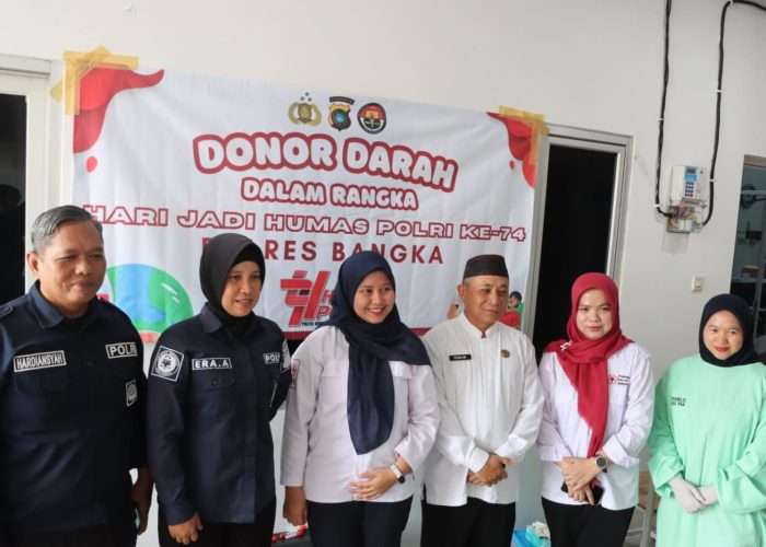 HUT ke-74 Humas Polri, Polres Bangka Gelar Donor Darah sebagai Wujud Kepedulian Sosial