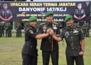 Dipimpin Danrem 045/Gaya, Jabatan Danyonif 147/KGJ Resmi Berganti