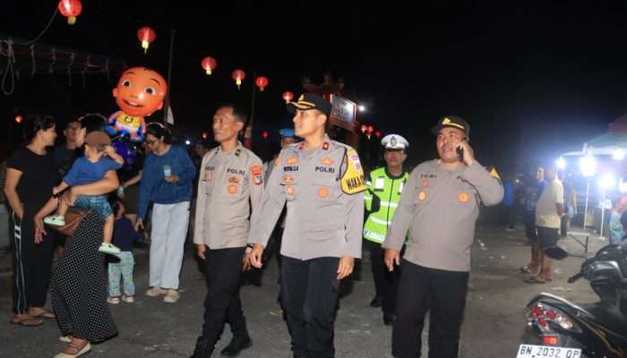54 Personel Polres Bangka Amankan Penutupan Festival Imlek di Kelenteng Kwan Tie Miao