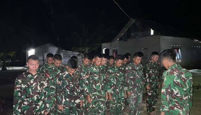 Satgas TMMD di Pulau Lepar Disiplin, Pagi Senam, Malam Apel, Warga Ikut Termotivasi