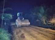 Satgas TMMD Lembur Malam Kejar Target Jalan di Pulau Lepar, Progres Sudah 55 Persen