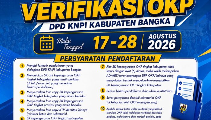 Jelang Rapimda XVII, KNPI Bangka Buka Pendaftaran dan Verifikasi OKP