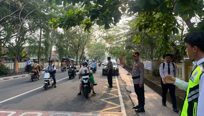 Jaga Lalin Tetap Lancar, Kapolres Bangka Turun Langsung ke Lapangan