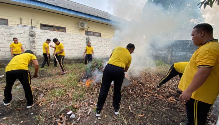 Polres Bangka Gelar Green Policing, Kapolres Ajak Personel Peduli Lingkungan