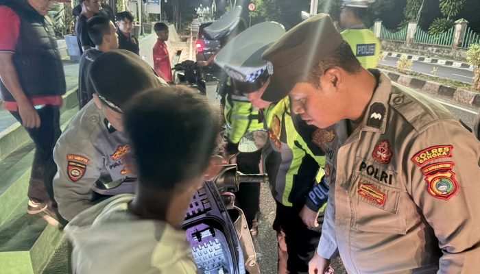 Cegah Kriminalitas, Polres Bangka Terjunkan Personel Sisir Kota Sungailiat  